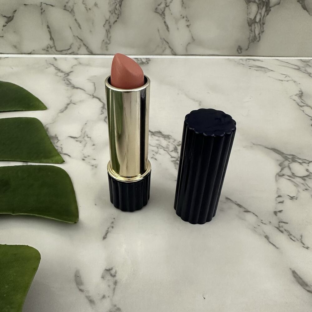 Estee Lauder All Day Lipstick Snapdragon Pink Ribbed Case Blue Tube